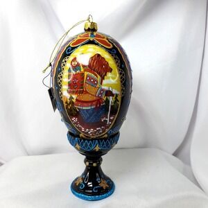 Joan Rivers Collection Russian Faberge Egg Ornament Russian Bear Stand 7.5" Tall
